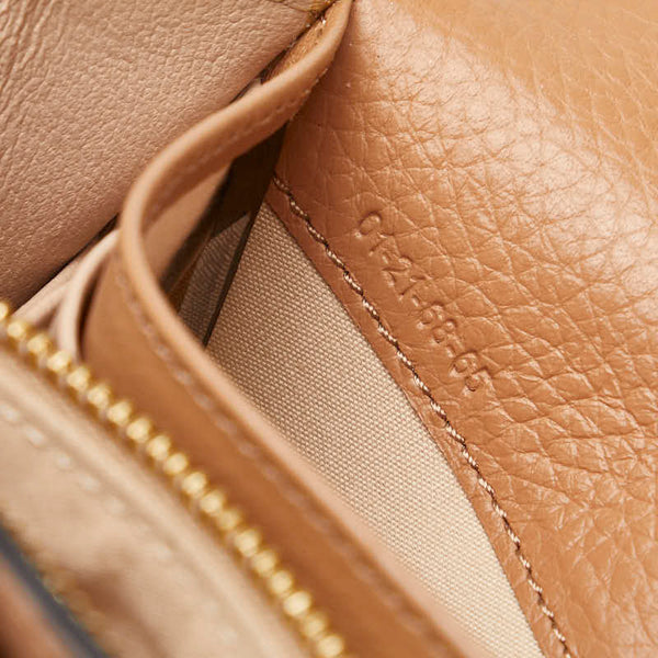 クロエ アルファベット フラップ ウォレット ロゴチャーム ゴールド金具 長財布 ブラウン レザー レディース Chloe 【中古】