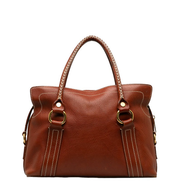 セリーヌ ハンドバッグ ブラウン レザー レディース CELINE 【中古】