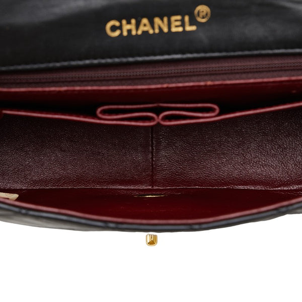 シャネル マトラッセ ココマーク シングルフラップ ゴールド金具 チェーン ショルダーバッグ ブラック ラムスキン レディース CHANEL 【中古】