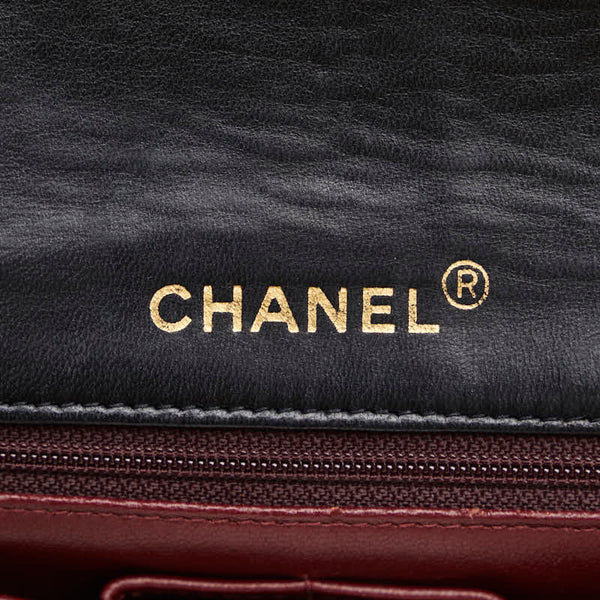 シャネル マトラッセ ココマーク シングルフラップ ゴールド金具 チェーン ショルダーバッグ ブラック ラムスキン レディース CHANEL 【中古】