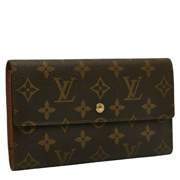 ルイ ヴィトン モノグラム ポルト トレゾール インターナショナル 長財布 M61215 ブラウン PVC レザー レディース LOUIS VUITTON 【中古】