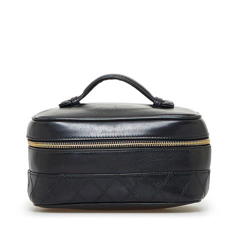 シャネル ビコローレ 横型 バニティバッグ ハンドバッグ ブラック ラムスキン レディース CHANEL 【中古】
