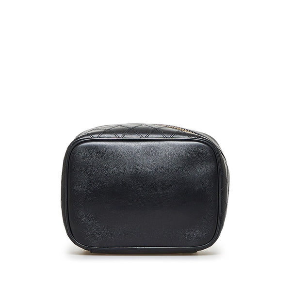 シャネル ビコローレ 横型 バニティバッグ ハンドバッグ ブラック ラムスキン レディース CHANEL 【中古】