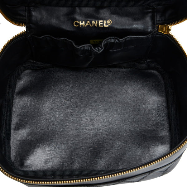 シャネル ビコローレ 横型 バニティバッグ ハンドバッグ ブラック ラムスキン レディース CHANEL 【中古】