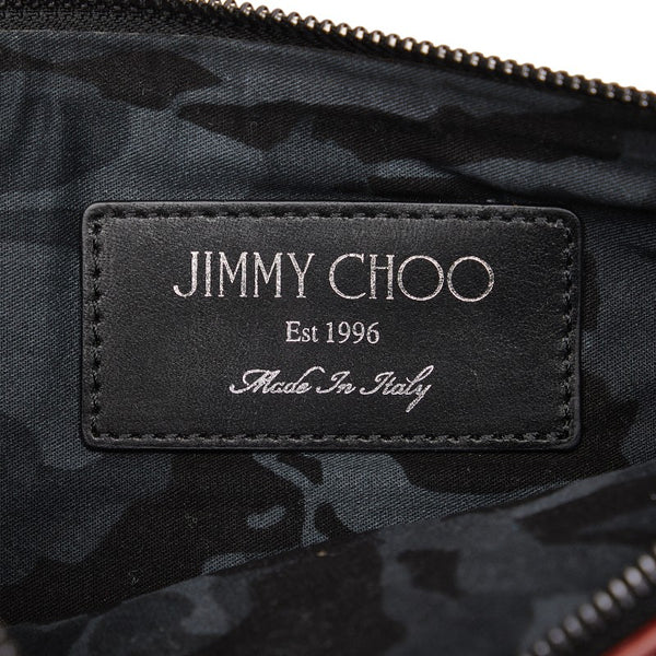ジミーチュウ スタースタッズ クラッチバッグ セカンドバッグ レッド レザー メンズ JIMMY CHOO 【中古】