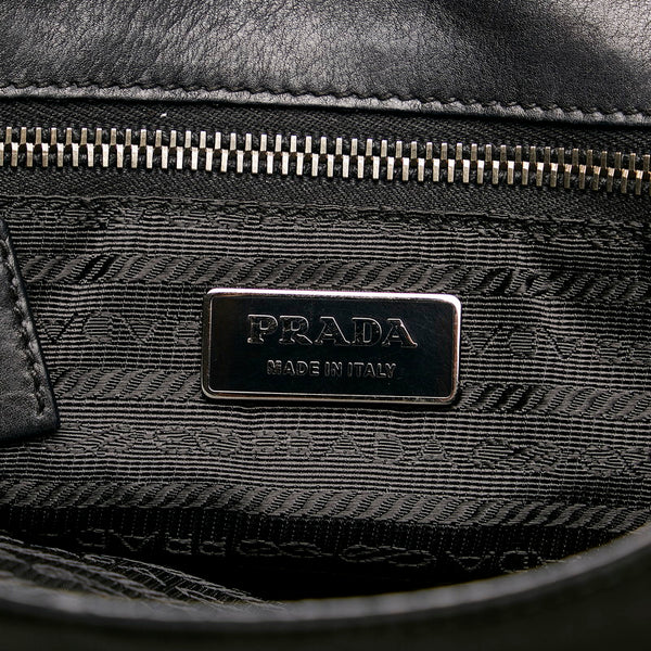 プラダ テスート 斜め掛けショルダーバッグ BT0591  ブラック ナイロン レザー レディース PRADA 【中古】