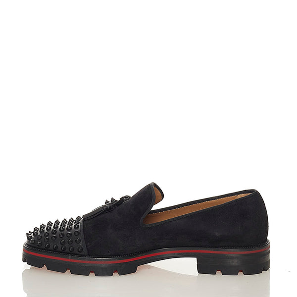 クリスチャンルブタン Rossini Flat ブラック スウェード スリッポン メンズ Christian Louboutin 【中古】
