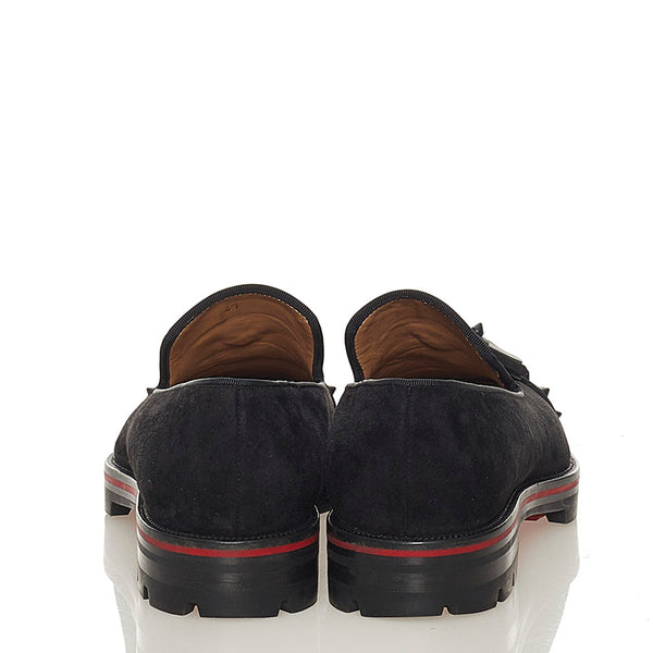 クリスチャンルブタン Rossini Flat ブラック スウェード スリッポン メンズ Christian Louboutin 【中古】