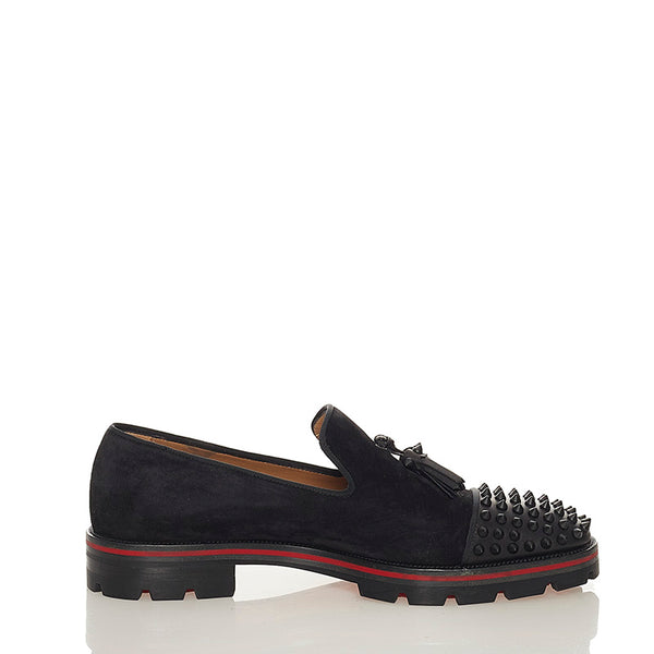 クリスチャンルブタン Rossini Flat ブラック スウェード スリッポン メンズ Christian Louboutin 【中古】