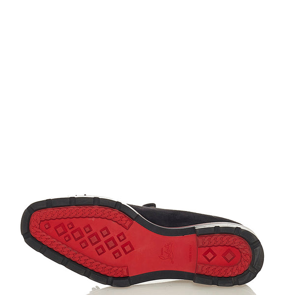 クリスチャンルブタン Rossini Flat ブラック スウェード スリッポン メンズ Christian Louboutin 【中古】