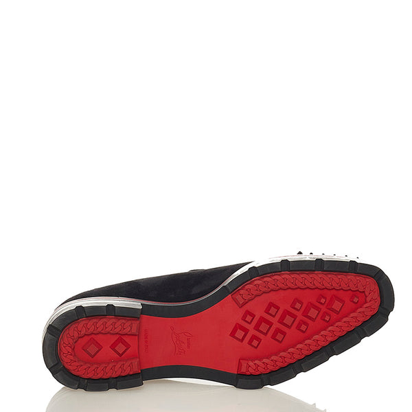 クリスチャンルブタン Rossini Flat ブラック スウェード スリッポン メンズ Christian Louboutin 【中古】