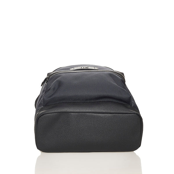 マイケルコース ネイビー キャンバス レザー リュック バックパック メンズ Michael Kors 【中古】