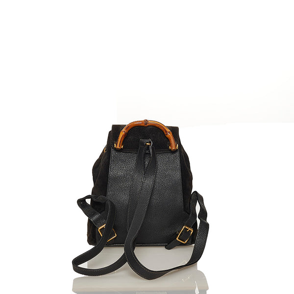 グッチ バンブー リュック バックパック 003 2058 ブラウン スウェード レディース GUCCI 【中古】