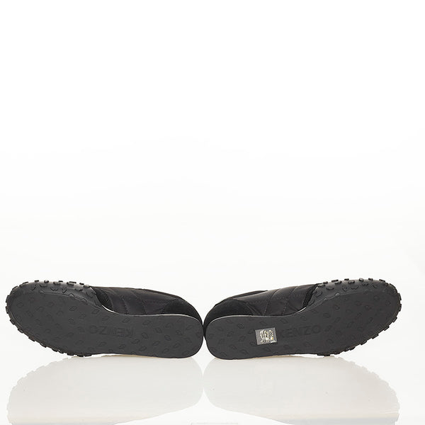 ケンゾー ブラック ナイロン スウェード スニーカー レディース KENZO 【中古】