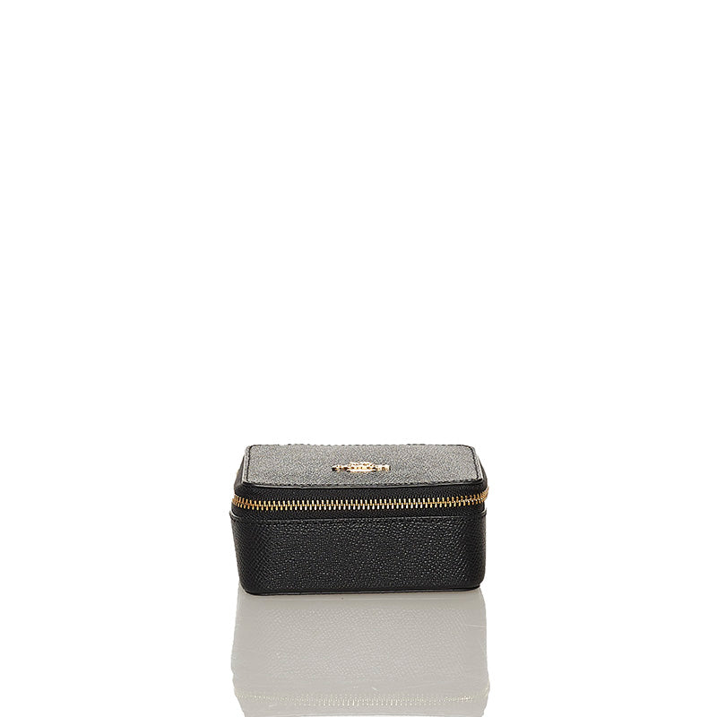 コーチ アクセサリーポーチ ブラック レザー レディース COACH 【中古】