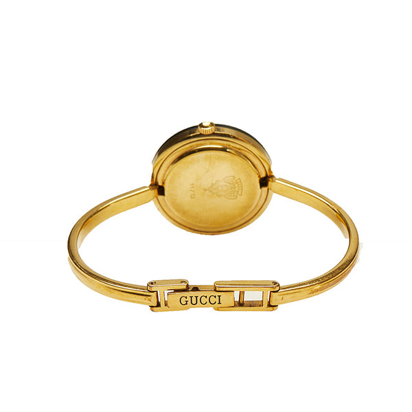 グッチ チェンジベゼル 11/12 ゴールド メッキ 腕時計 レディース GUCCI クオーツ ホワイト文字盤 【中古】