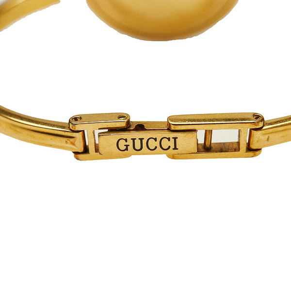 グッチ チェンジベゼル 11/12 ゴールド メッキ 腕時計 レディース GUCCI クオーツ ホワイト文字盤 【中古】