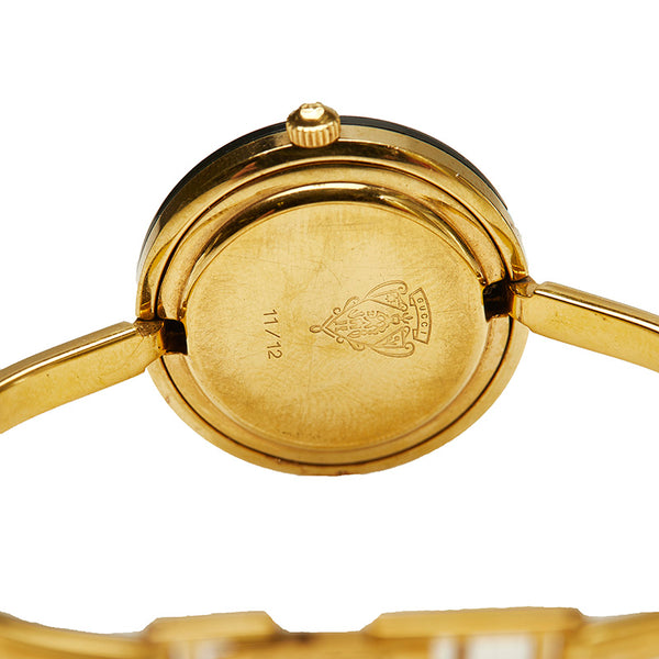 グッチ チェンジベゼル 11/12 ゴールド メッキ 腕時計 レディース GUCCI クオーツ ホワイト文字盤 【中古】