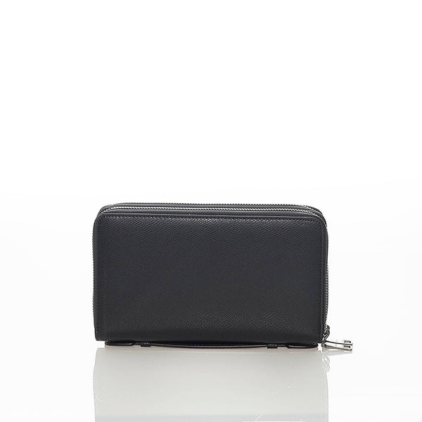 コーチ ブラック レザー ラウンドファスナー 長財布 メンズ COACH 【中古】