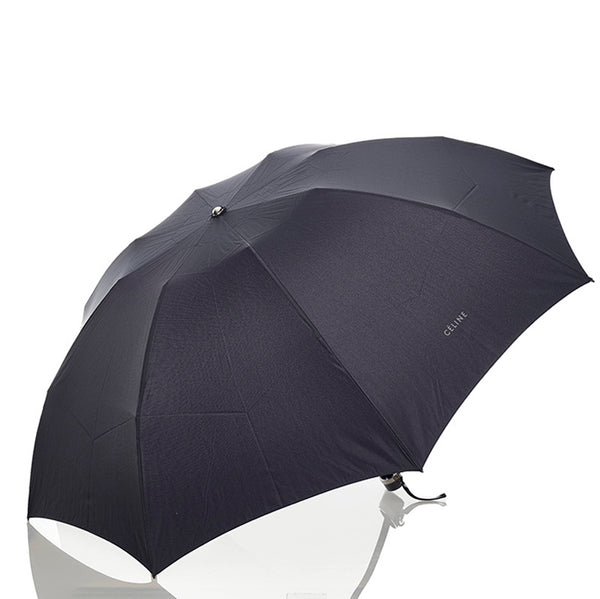 セリーヌ 折り畳み 雨傘 ネイビー ナイロン レディース CELINE 【中古】