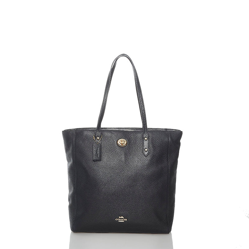 コーチ トートバッグ ブラック レザー レディース COACH 【中古】