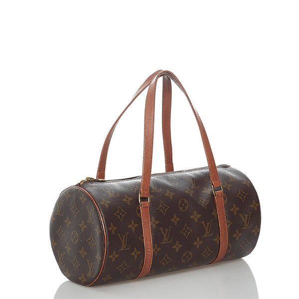 ルイ ヴィトン モノグラム パピヨン M51385 ブラウン PVC レザー ハンドバッグ レディース LOUIS VUITTON 【中古】