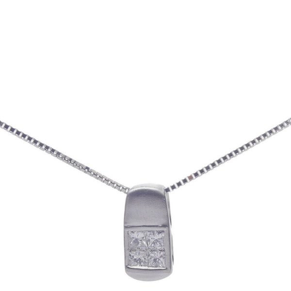 Pt900 プラチナ Pt850 プラチナ ダイヤ0.25ct ネックレス レディース 【中古】