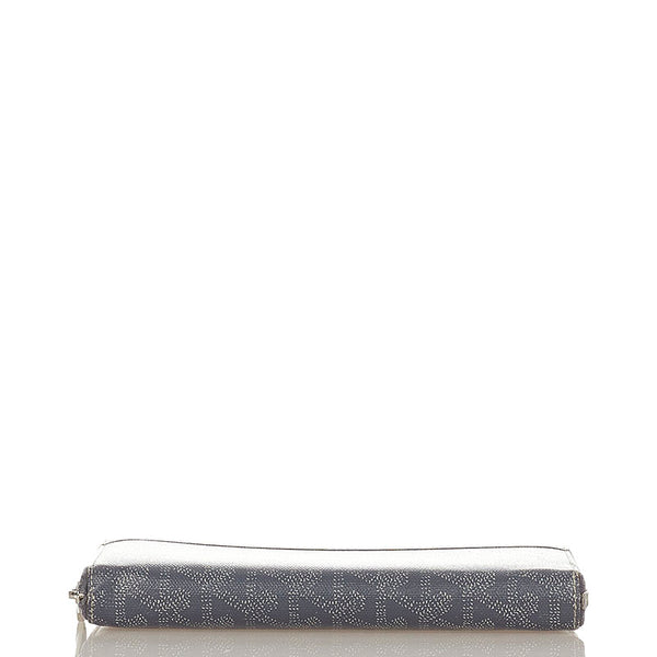 ゴヤール マティニョン ジップGM  グレー PVC レザー ラウンドファスナー 長財布 メンズ GOYARD 【中古】