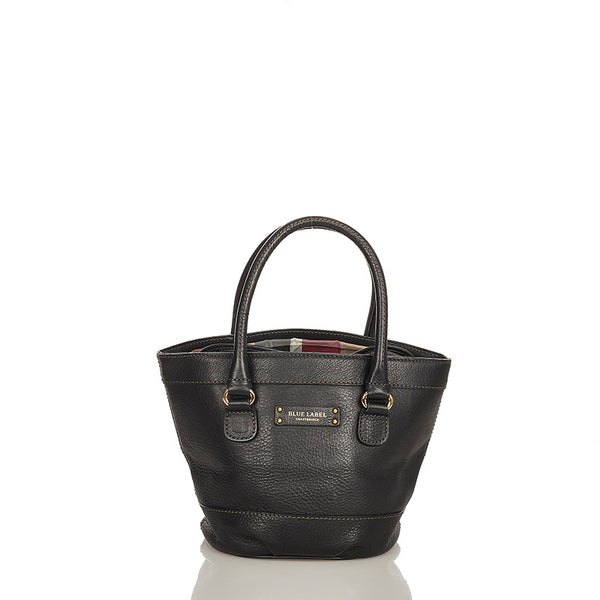 バーバリーブルーレーベル ブラック レザー ハンドバッグ ショルダーバッグ 2WAY レディース BURBERRY BLUE LABEL 【中古】