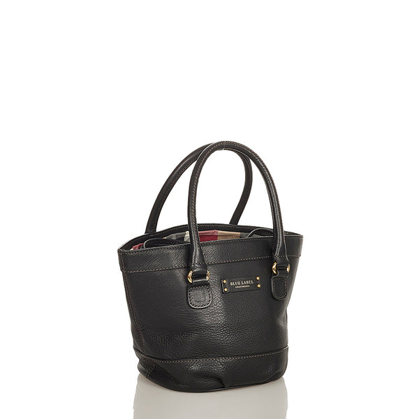 バーバリーブルーレーベル ブラック レザー ハンドバッグ ショルダーバッグ 2WAY レディース BURBERRY BLUE LABEL 【中古】