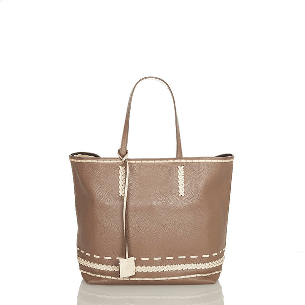 トッズ ジプシー グレージュ レザー トートバッグ レディース TOD’S 【中古】