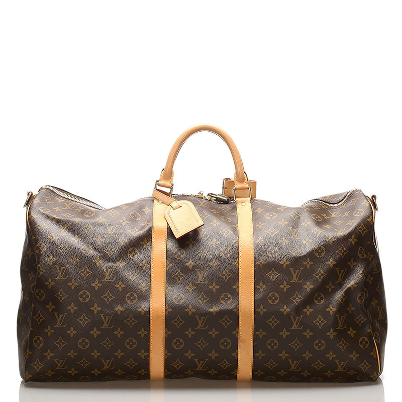ルイ ヴィトン モノグラム キーポルバンドリエール 60 M41412 ブラウン PVC レザー ボストンバッグ ユニセックス LOUIS VUITTON 中古