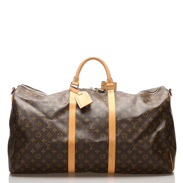 ルイ ヴィトン モノグラム キーポルバンドリエール 60 M41412 ブラウン PVC レザー ボストンバッグ ユニセックス LOUIS VUITTON 中古