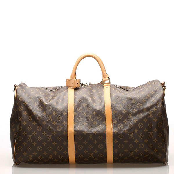 ルイ ヴィトン モノグラム キーポルバンドリエール 60 M41412 ブラウン PVC レザー ボストンバッグ ユニセックス LOUIS VUITTON 中古