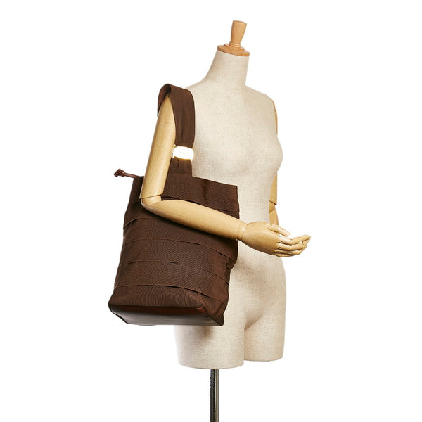 サルヴァトーレフェラガモ ヴァラ ショルダーバッグ AU-21 4237 ブラウン キャンバス レザー レディース Salvatore Ferragamo 【中古】