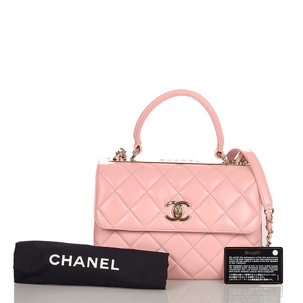 シャネル マトラッセ トレンディCC ピンク ラムスキン ハンドバッグ ショルダーバッグ 2WAY レディース CHANEL 【中古】