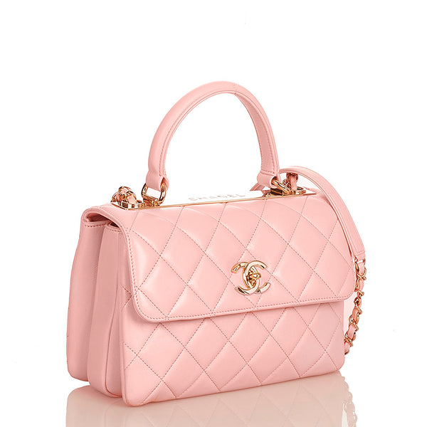 シャネル マトラッセ トレンディCC ピンク ラムスキン ハンドバッグ ショルダーバッグ 2WAY レディース CHANEL 【中古】