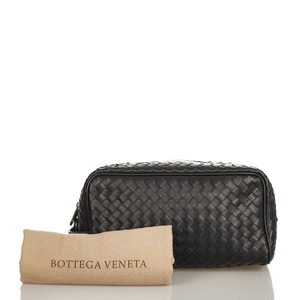 ボッテガヴェネタ イントレチャート ブラック レザー セカンドバッグ メンズ BOTTEGAVENETA 【中古】