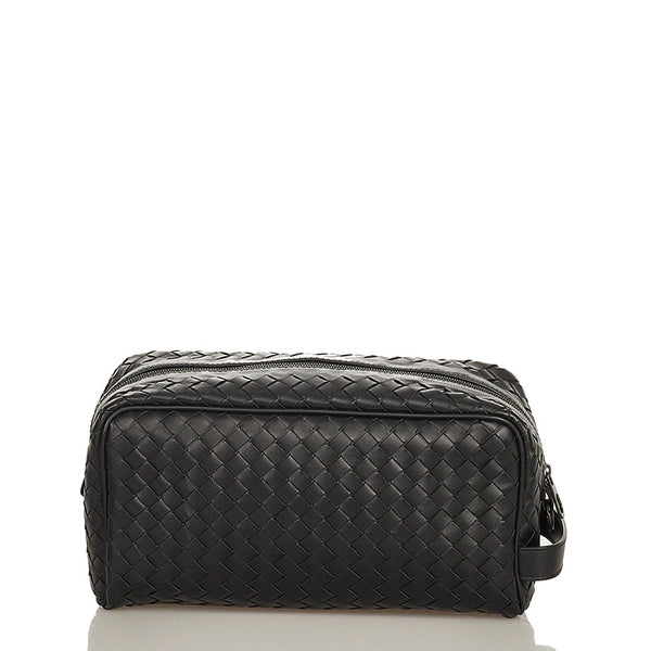 ボッテガヴェネタ イントレチャート ブラック レザー セカンドバッグ メンズ BOTTEGAVENETA 【中古】