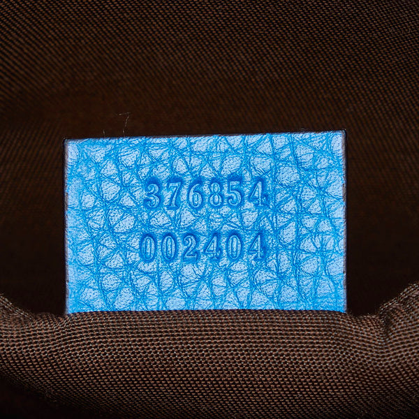 グッチ バンブー タッセル ポーチ 376854 ブルー レザー レディース GUCCI 【中古】