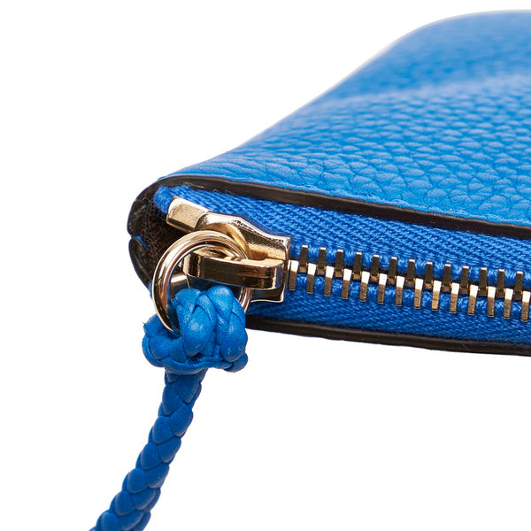 グッチ バンブー タッセル ポーチ 376854 ブルー レザー レディース GUCCI 【中古】