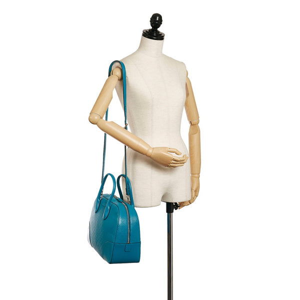 グッチ ディアマンテ ハンドバッグ 354332 ターコイズブルー レザー レディース GUCCI 【中古】