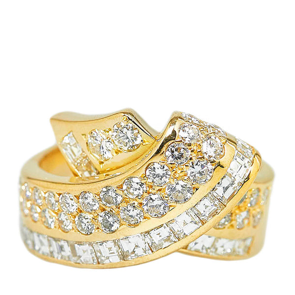 K18YG イエローゴールド ダイヤ2.45ct リング 指輪 レディース 11号 【中古】