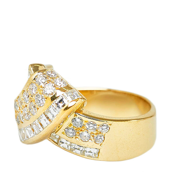 K18YG イエローゴールド ダイヤ2.45ct リング 指輪 レディース 11号 【中古】