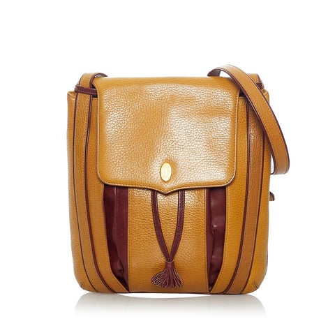 カルティエ マスト 斜め掛け ショルダーバッグ マスタード ボルドー レザー レディース CARTIER 【中古】