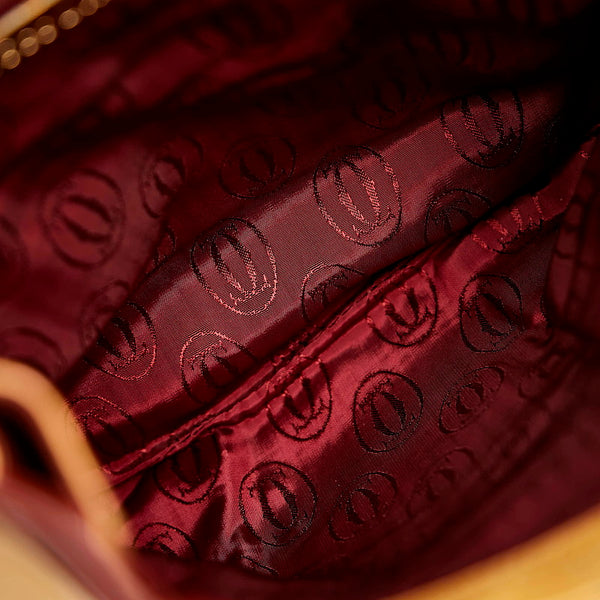 カルティエ マスト 斜め掛け ショルダーバッグ マスタード ボルドー レザー レディース CARTIER 【中古】