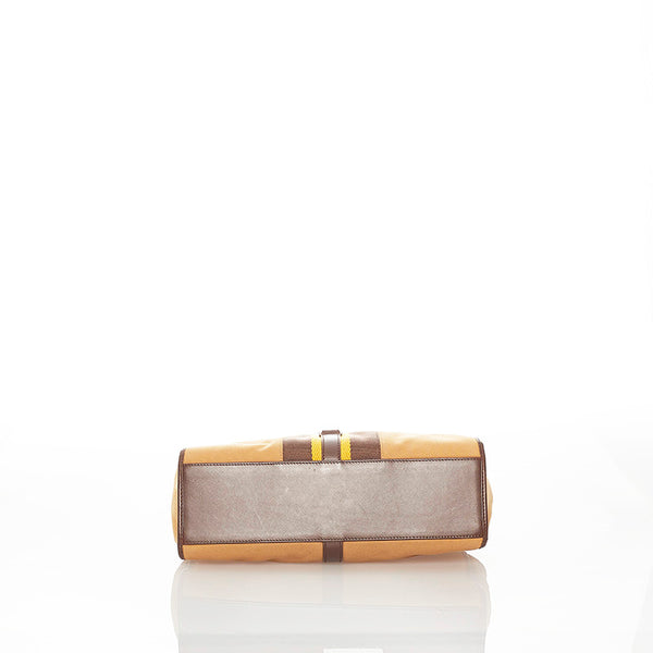 グッチ ジャッキー 002 1067 ベージュ ブラウン キャンバス レザー ショルダーバッグ レディース GUCCI 【中古】