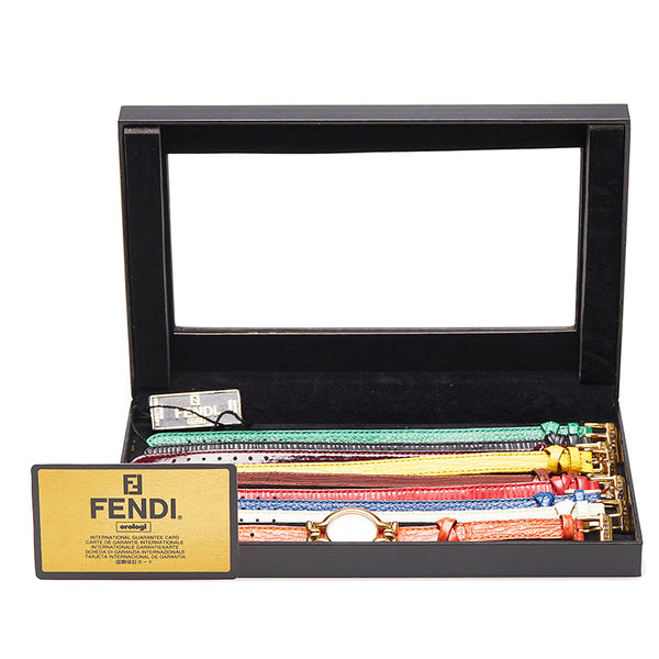 フェンディ ゴールド メッキ 腕時計 レディース FENDI クオーツ ホワイト文字盤 【中古】