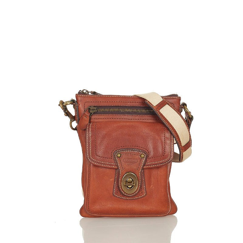 コーチ ブラウン レザー 斜め掛け ショルダーバッグ ユニセックス COACH 【中古】