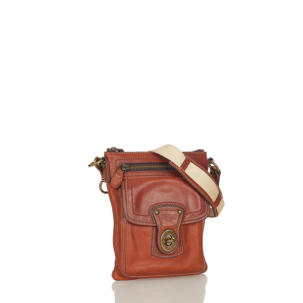 コーチ ブラウン レザー 斜め掛け ショルダーバッグ ユニセックス COACH 【中古】